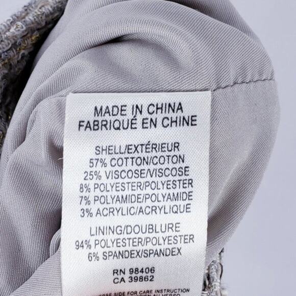 Theory Tweed Metallic Thread Cosmita Mini Skirt Womens 12 - Picture 6 of 6